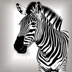 Fototapeta na wymiar Safari zebra on white and grey background
