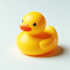 yellow rubber duck on white background
