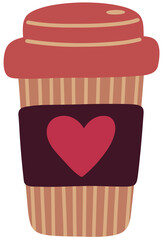 Hot Coffee Cup with Heart Sleeve