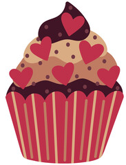 Valentines Day Cupcake with Heart Sprinkles