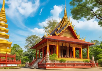 Obraz premium Old traditional buddhist temple in the thailand