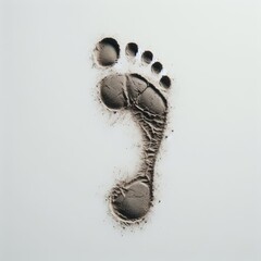 footprint on white
