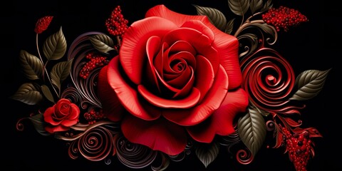 Rose flower, Exotic and Red