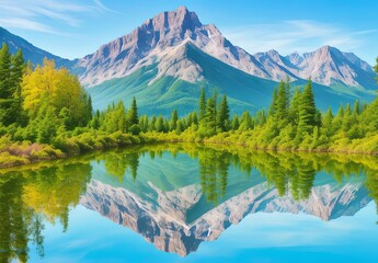 Obraz premium parks mountains reflection mountain decoration