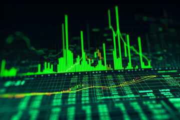 Fototapeta premium A candlestick chart of the index