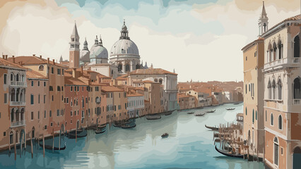 Naklejka premium city canal grande
