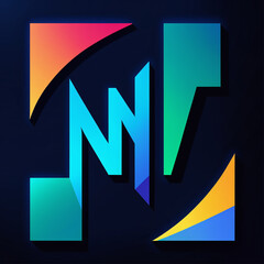 Abstract logo design with geometric shapes