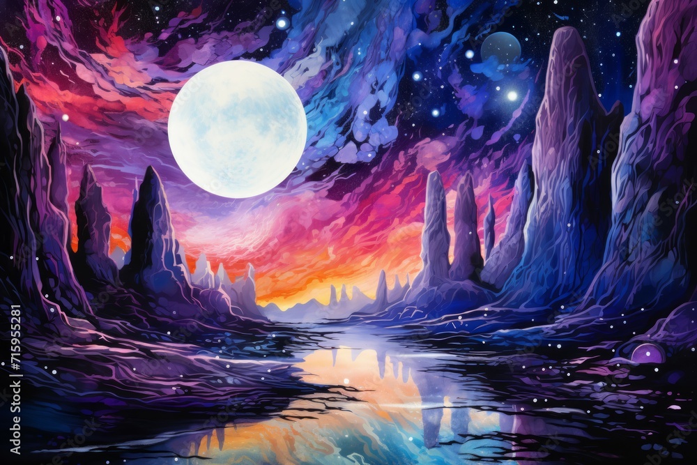 Canvas Prints ethereal moonstone portals - generative ai