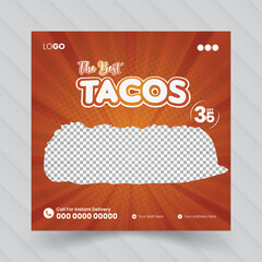 Food social media post template