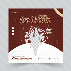 Ice cream food social media post design