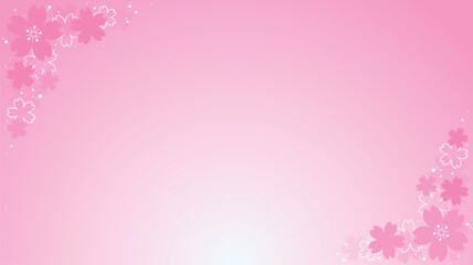 桜の花の和風なフレーム　16:9