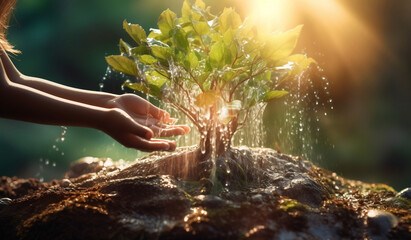 hands and water nature ai generative art