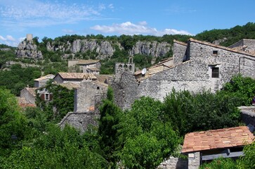 Fototapeta na wymiar Ancient village of Balazuc in Ardeche in the South East of France, in Europe