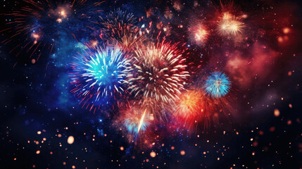 fireworks in the night sky