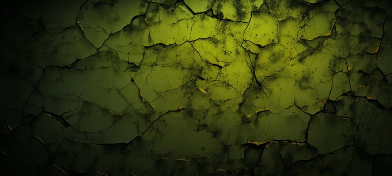 Desert made of uranium. Uranium texture background. Radioactive mineral. Ores in Green Light. Radiation. Horizontal banner format
