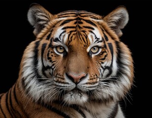 Close up of a tiger.  AI generated.