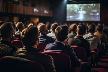 Audience Watching a Movie in a Theater.