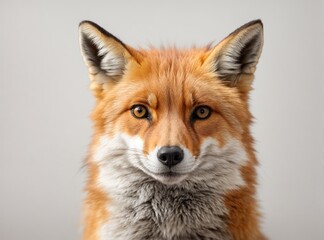 Fototapeta premium Scarlet Fox on a White Stage