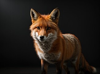 Fototapeta premium Fox in Crimson Twilight