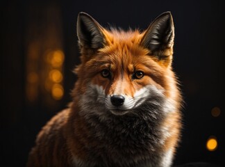 Fototapeta premium Red Fox in the Dark