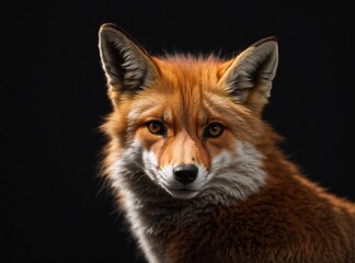 Obraz premium Scarlet Fox on Ebony