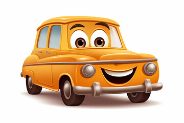 Bright Maltian Car on White Background