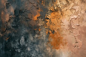 Abstract background set in earthy colors. Acrylic hand painted template. Art texture with paint brush strokes