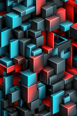 3D Abstract Background with Geometric Shapes