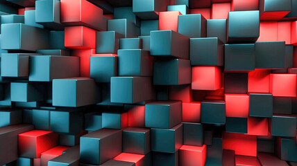 3D Abstract Background with Geometric Shapes