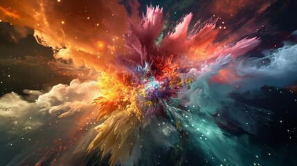 Abstract color universe explosion cool creative background art  - obrazy, fototapety, plakaty