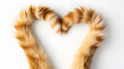 heart shape made of two brown tails 