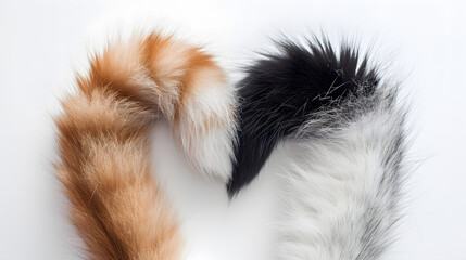 Two tails join to represent a heart 