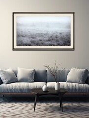 Frosty Snowfield Expanse Framed Print: Captivating Winter Scenes and Serene Snowy Expanses.