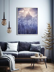 Frosty Snowfield Expanse: Rustic Wall Decor featuring Old-World Snowy Terrains