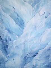 Glistening Glacier Terrains: Awe-Inspiring Blue Hues and Vast Icy Stretches Canvas Print Landscape