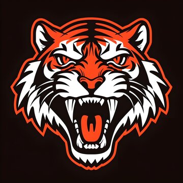 A TigerLogo, Gaming vector art logo - Generative AI