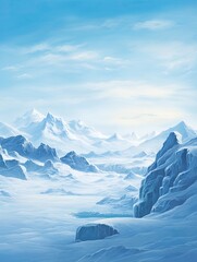 Glistening Glacier Terrains: Panoramic Frozen Beauty and Wide Vistas