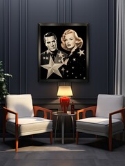 Golden Age Hollywood Stars: Canvas Print of Silver Screen Legends