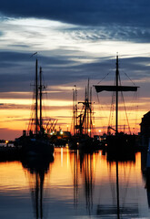 great views of the harbor in Wismar at dusk