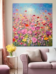 Lush Meadow Blossoms: Vibrant Nature Artwork for Your Wall