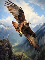 Majestic Hawk in Flight: Wildlife Portraits and Scenic Prints