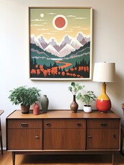 Mid-Century Modern Vibe: Handmade Landscape Mid-Century Prints