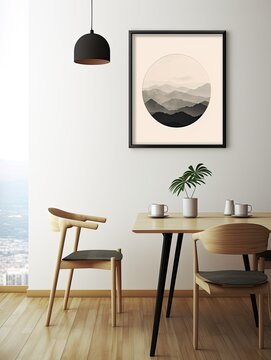 Minimalist Scandinavian Plateau Art Print: Elevated Nordic Views