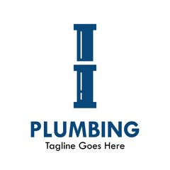 Plumbing logo design template illustration. there is font i. suitable for industrial, label product