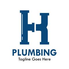 Plumbing logo design template illustration. there is font k. suitable for industrial, label product