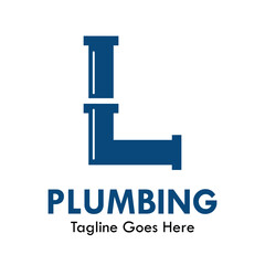 Plumbing logo design template illustration. there is font p. suitable for industrial, label product