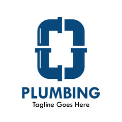 Plumbing logo design template illustration. there is font o. suitable for industrial, label product