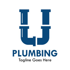 Plumbing logo design template illustration. there is font u. suitable for industrial, label product