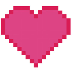 pixel art heart heart icon set Cute red illustration of a pixel heart.