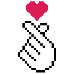 Pixel heart icon Love symbol, mini heart.